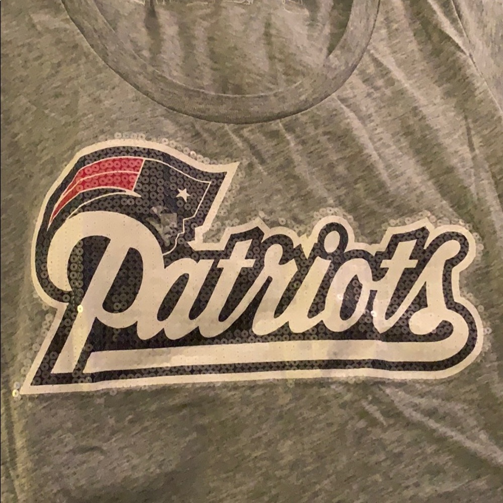 PINK NWOT Patriots Sequined T-shirt US Size M - Picture 4 of 4